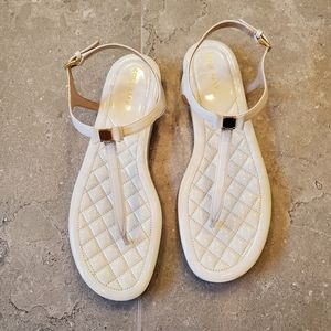 Cole Haan Tali mini white patent bow sandals